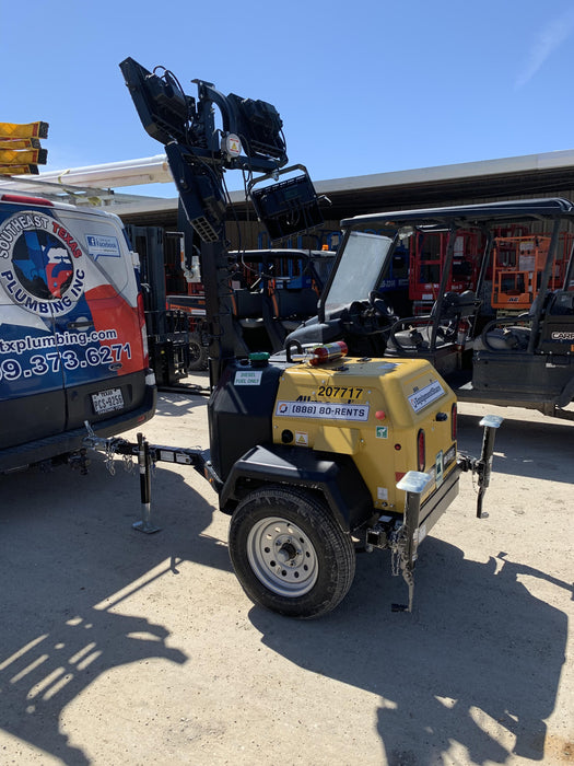 2022 Allmand NLV3GR (4) LED Light Fixture 350W, 23' Vertical Mast, 3kW Prime, Towable, Deep Sea L401, Leveling Jacks, Yanmar T4F 5.8hp