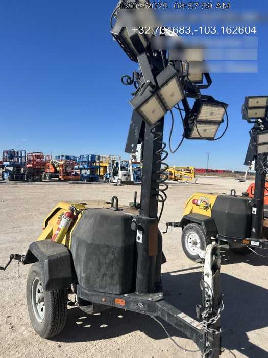 Allmand NLV3GR (4) LED Light Fixture 350W, 23' Vertical Mast, 3kW Prime, Towable, Deep Sea L401, Leveling Jacks, Yanmar T4F 5.8hp