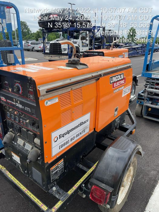 2021 Lincoln Electric Vantage 322 Vantage 322 Ready Pak 3 w/ Decals, ORANGE (includes trailer, cable rack, fender light kit) NO Telematics