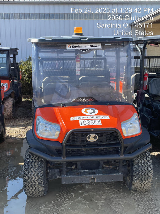Kubota RTV-X1140W-H 4WD utility cart -LED strobe -Windshield tempered glass -Plastic canopy -Wire harness kit -Backup alarm