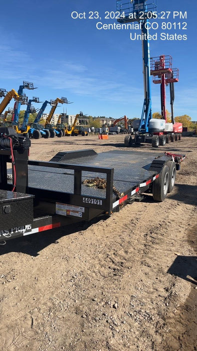 2025 TEXAS PRIDE TRAILERS 21' Lowboy Gravity Tilt Bed 14K Bumper Pull Trailer