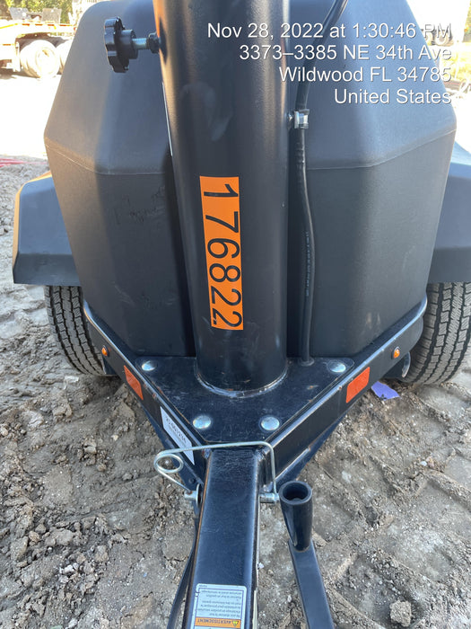 2022 Allmand NLV3GR (4) LED Light Fixture 350W, 23' Vertical Mast, 3kW Prime, Towable