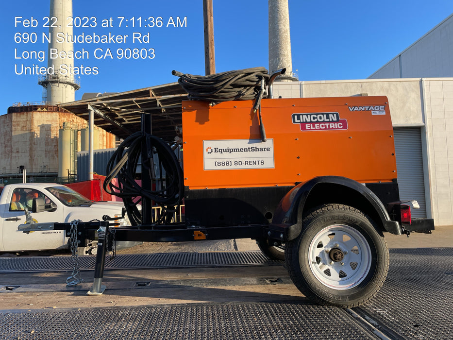 2021 Lincoln Electric Vantage 322 Vantage 322 Ready Pak 3 w/ Decals, ORANGE (includes trailer, cable rack, fender light kit) NO Telematics