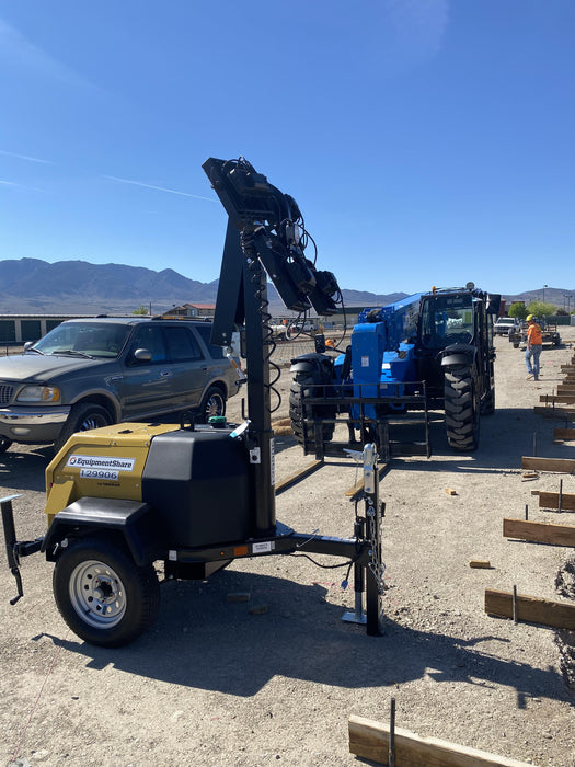 2021 Allmand NLV3GR (4) LED Light Fixture 350W, 23' Vertical Mast, 3kW Prime, Towable, Deep Sea L401, Leveling Jacks, Yanmar T4F 5.8hp