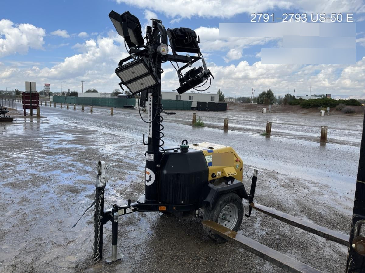 2022 Allmand NLV3GR (4) LED Light Fixture 350W, 23' Vertical Mast, 3kW Prime, Towable, ES Decals, T3