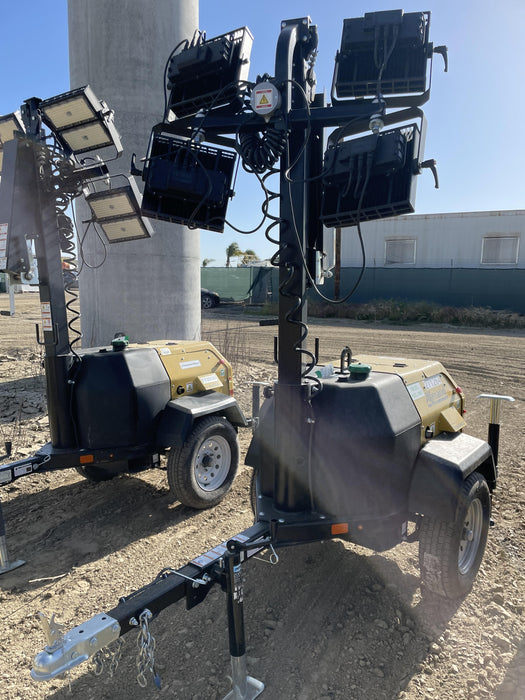 2022 Allmand NLV3GR (4) LED Light Fixture 350W, 23' Vertical Mast, 3kW Prime, Towable, ES Decals, T3
