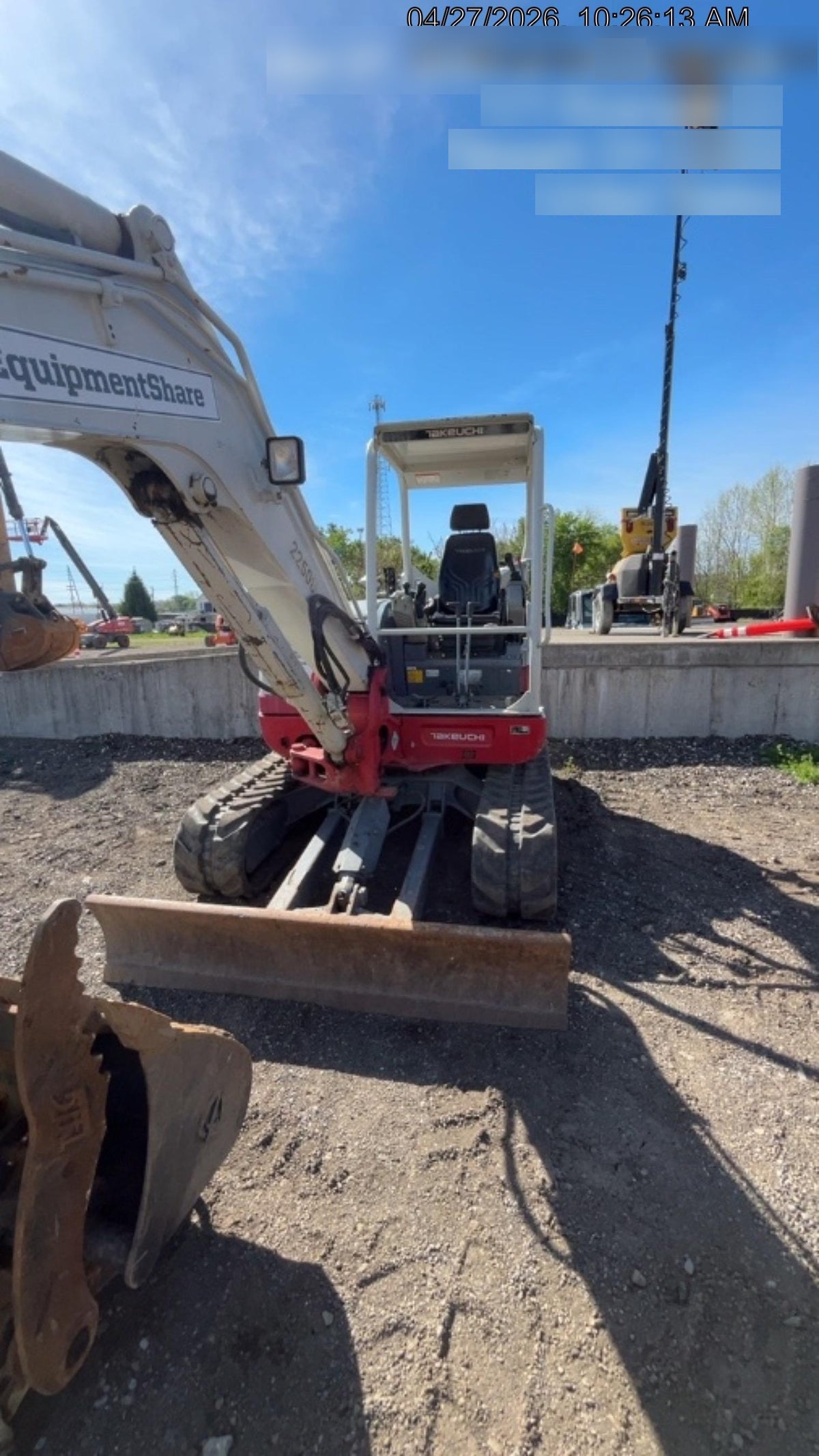 2019 Takeuchi TB260 Takeuchi TB260 Canopy w/Rubber Tracks, Auxiliary Hydraulics, Standard Blade, Manual QC