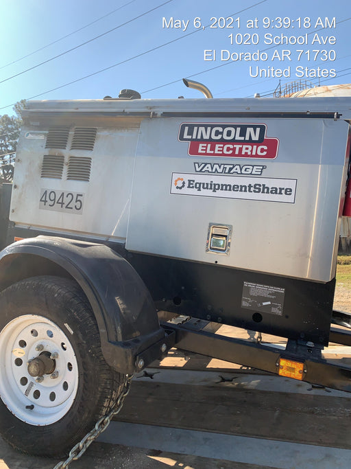 2019 Lincoln Electric Vantage 322 Ready-Pak 3, Two Wheel Trailer, Fender and Light Kit, Cable Rack