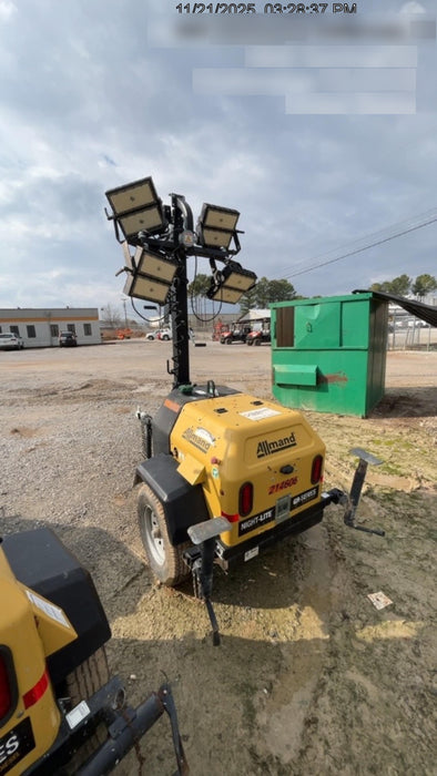 2022 Allmand NLV3GR (4) LED Light Fixture 350W, 23' Vertical Mast, 3kW Prime, Towable, Deep Sea L401, Leveling Jacks, Yanmar T4F 5.8hp