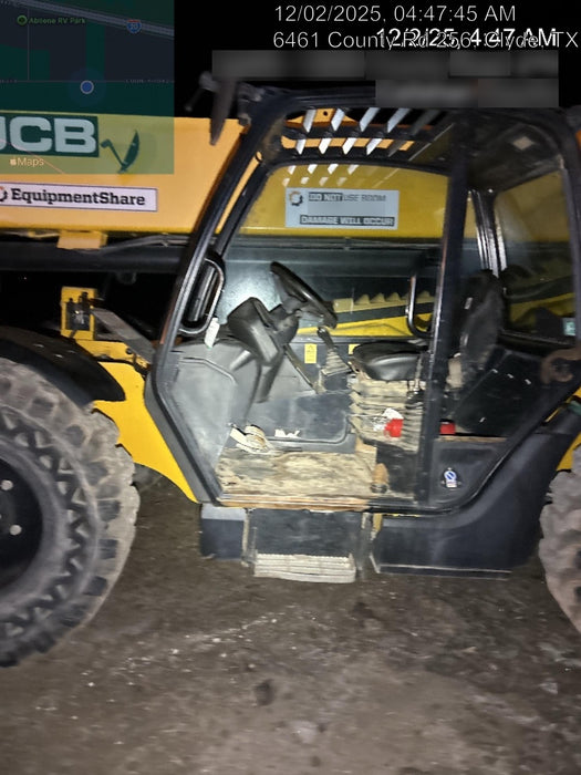2019 JCB 510-56 Open ROPS, 74 HP, Solid Tires, Worklights, Beacon, Aux Hydraulics, Lifting Eye 66" Carriage/60" Forks