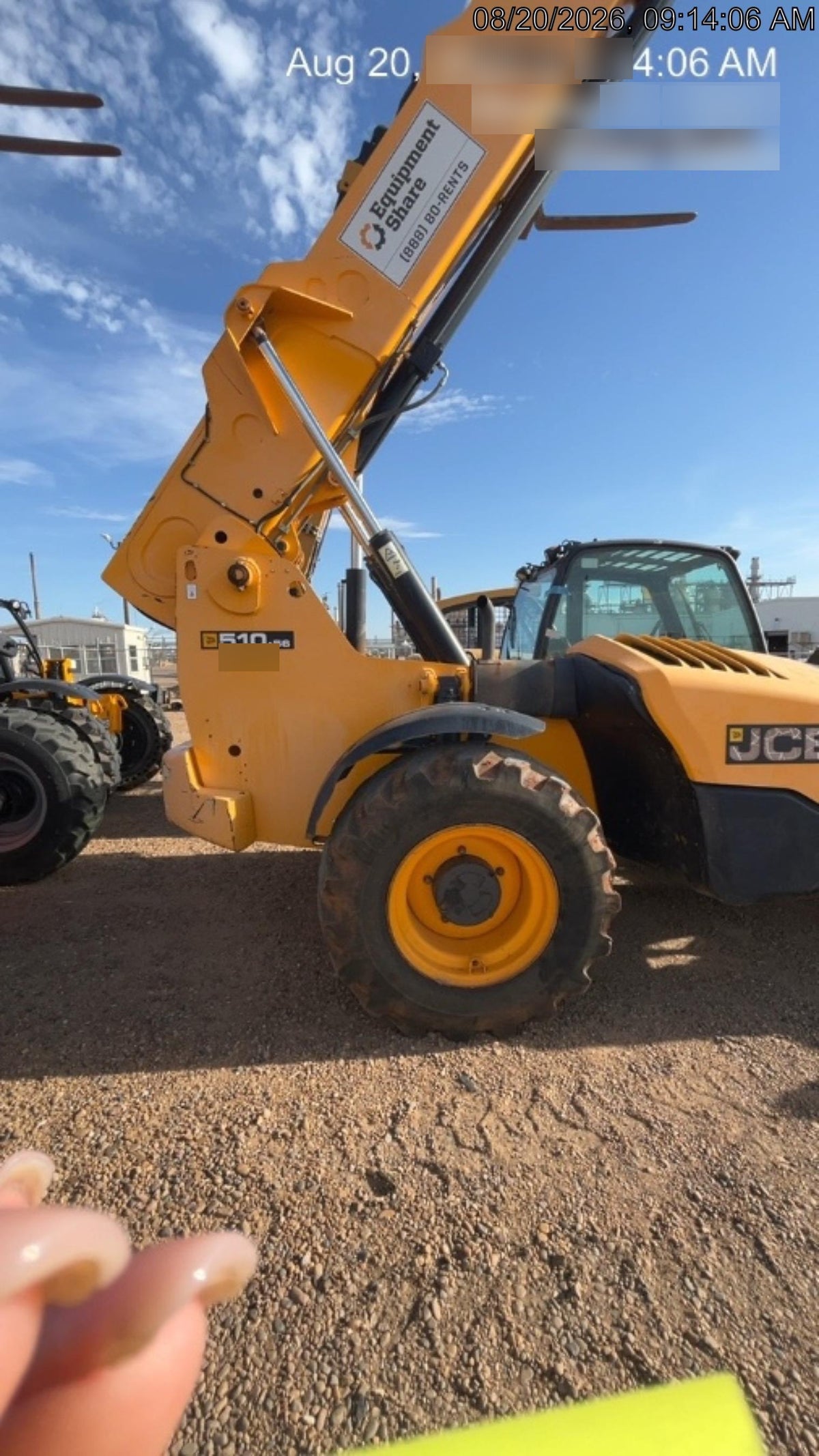 2019 JCB 510-56 74 HP w/CAB/HVAC, Beacon, Worklights, Aux Hydraulics, Foam Filled Tires w/60" Carriage/Forks