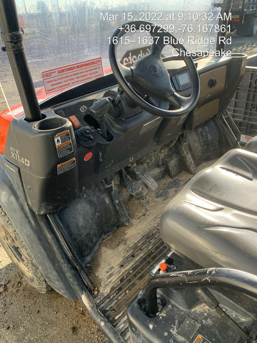 2020 Kubota RTV-X1140W-H Canopy, 4-Seater, Diesel, Windshield Acrylic Clear, Strobe Light, Backup Alarm