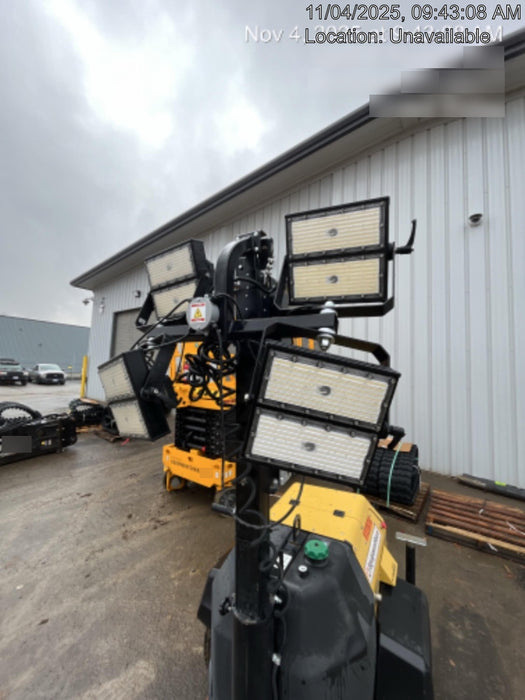 2021 Allmand NLV3GR (4) LED Light Fixture 350W, 23' Vertical Mast, 3kW Prime, Towable, Deep Sea L401, Leveling Jacks, Yanmar T4F 5.8hp