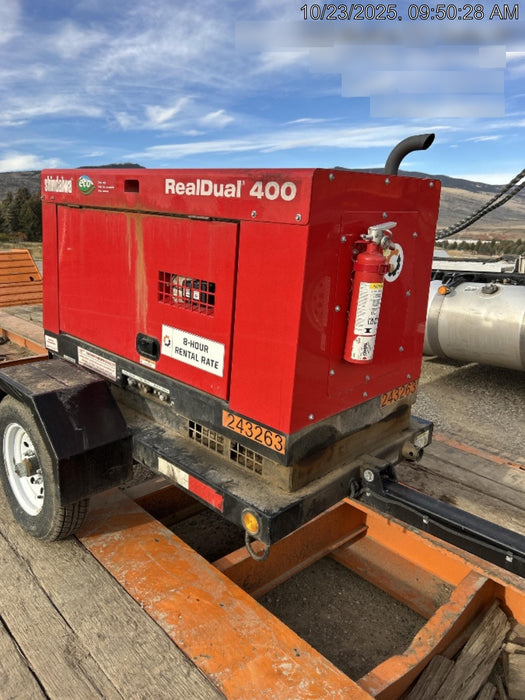 2022 Shindaiwa DGW400MDL Kubota D902 Engine, 23 HP, Dual Op Welder, Wire, Arc, Droop Stick, Tig, and CC Stick Functionality, Simulphase, 3 Phase and 1 Phase Gen Output, Single Axle NB Trlr, Slr Trckl Chrg 12V 12W, Fire Ext