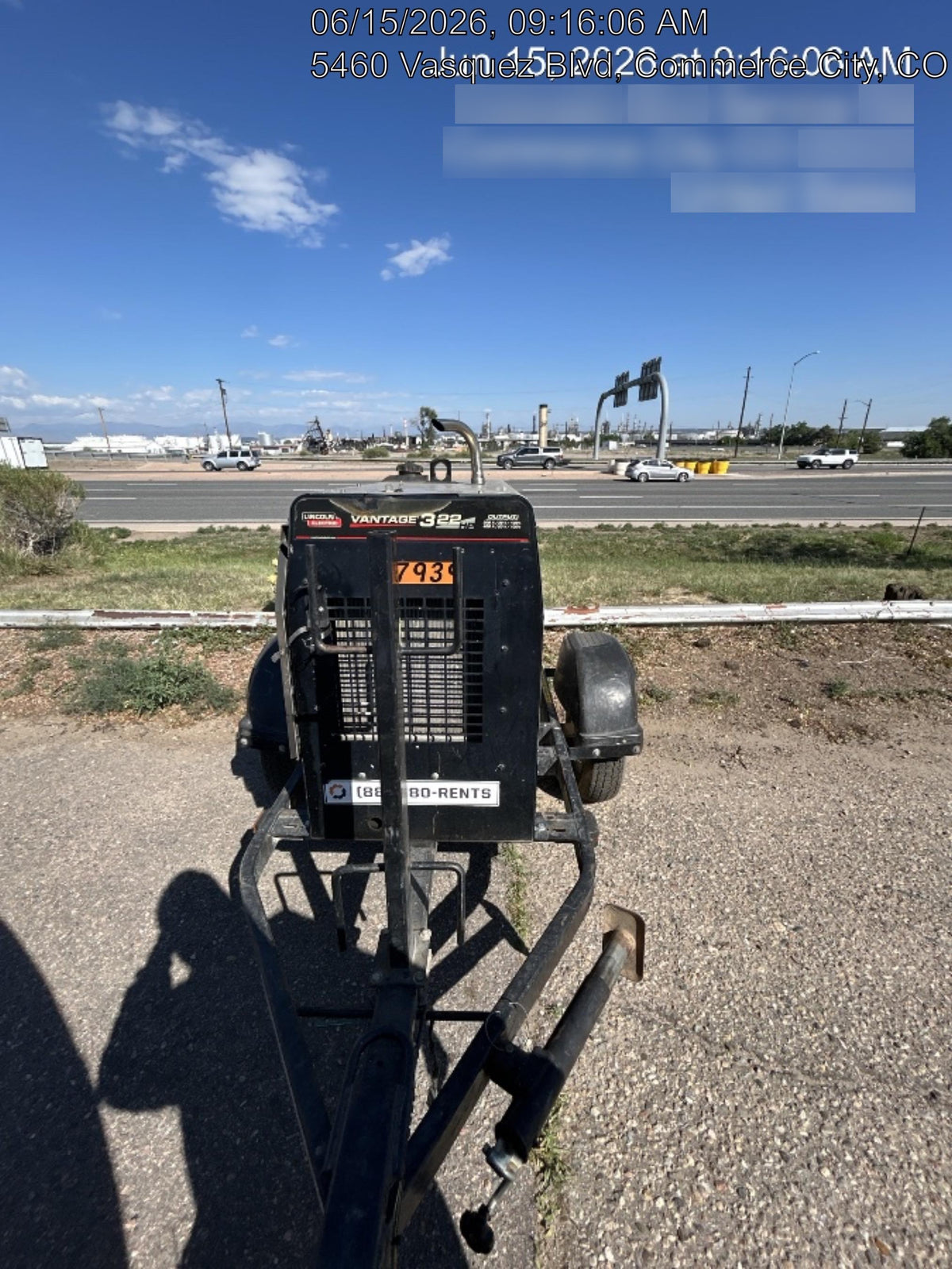 2019 Lincoln Electric Vantage 322 Ready-Pak 3, Two Wheel Trailer, Fender and Light Kit, Cable Rack