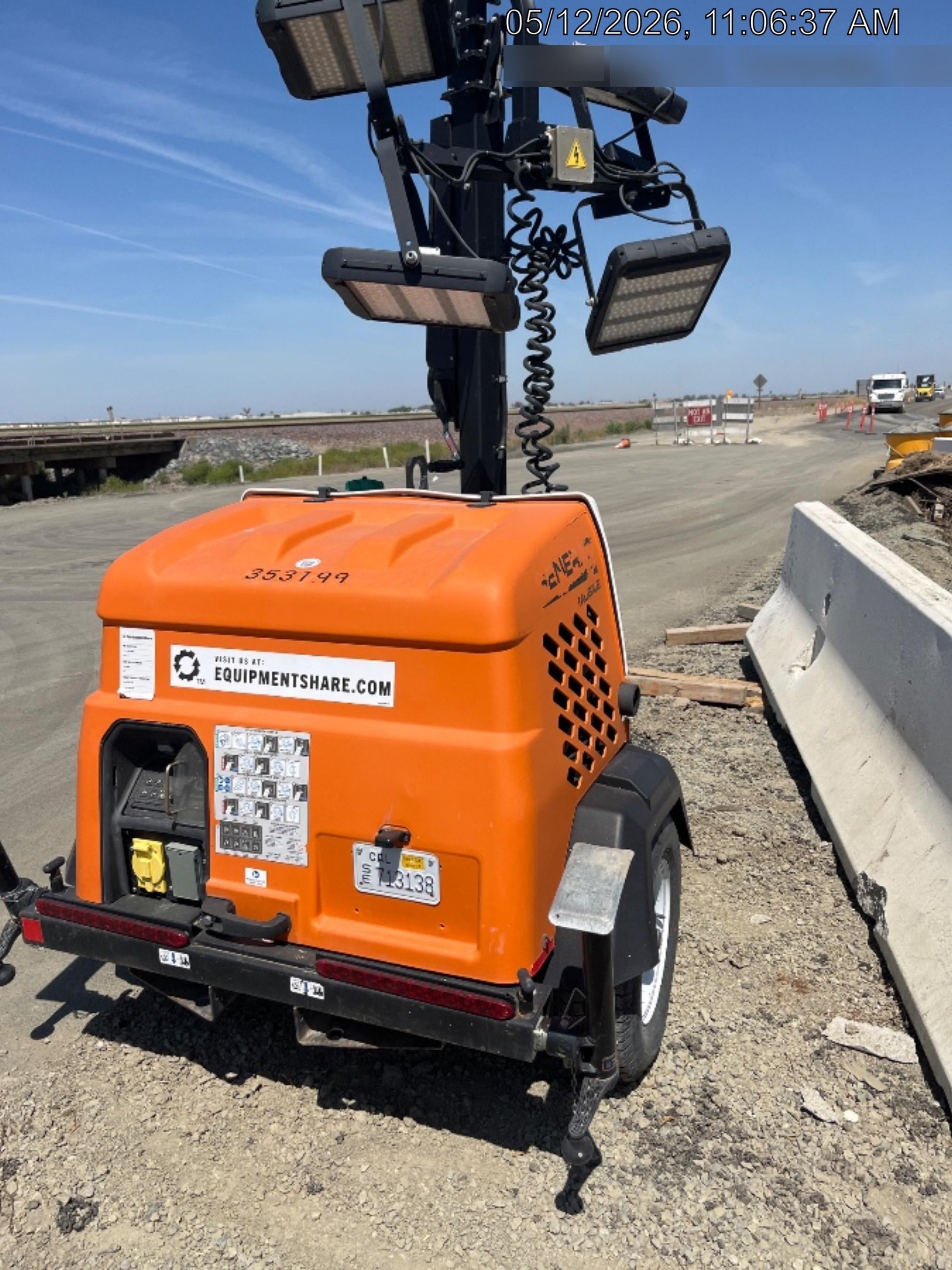 2023 Generac MLT2 Diesel, Flex Switch 120V Input, Powerzone Controller, (4) 320W LED Lights, 4kW Generator, 39.9 Gal Fuel Tank, 2" Ball, T3