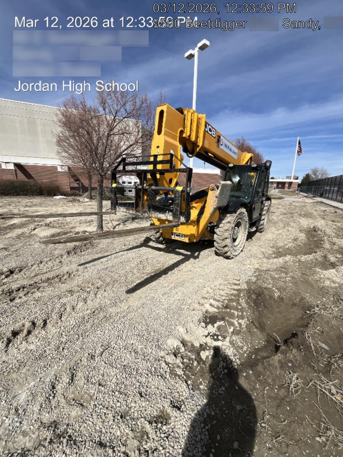 2020 JCB 510-56 Cab/Heat/Air, 74 HP, Solid Tires, STD Worklight, Beacon, Aux Hydraulics, Lifting Eye, Back up Alarm w/66" Carriage/60" Forks
