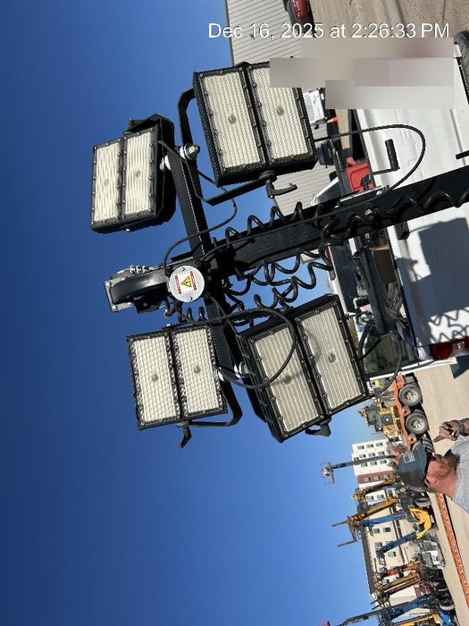 2022 Allmand NLV3GR (4) LED Light Fixture 350W, 23' Vertical Mast, 3kW Prime, Towable, Deep Sea L401, Leveling Jacks, Yanmar T4F 5.8hp