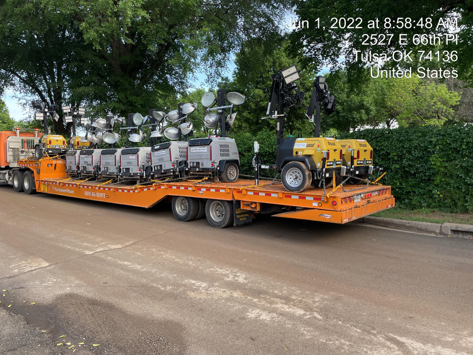 2022 Allmand NLV3GR (4) LED Light Fixture 350W, 23' Vertical Mast, 3kW Prime, Towable, Deep Sea L401, Leveling Jacks, Yanmar T4F 5.8hp