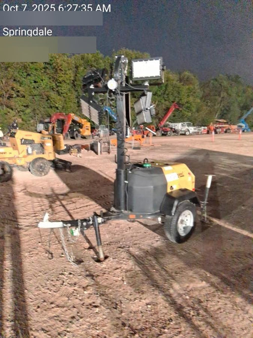 2022 Allmand NLV3GR (4) LED Light Fixture 350W, 23' Vertical Mast, 3kW Prime, Towable, Deep Sea L401, Leveling Jacks, Yanmar T4F 5.8hp