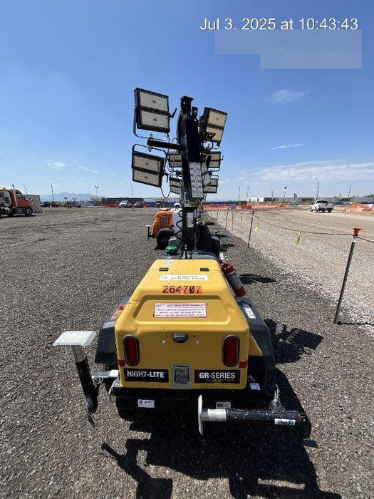 2022 Allmand NLV3GR (4) LED Light Fixture 350W, 23' Vertical Mast, 3kW Prime, Towable, ES Decals, T3