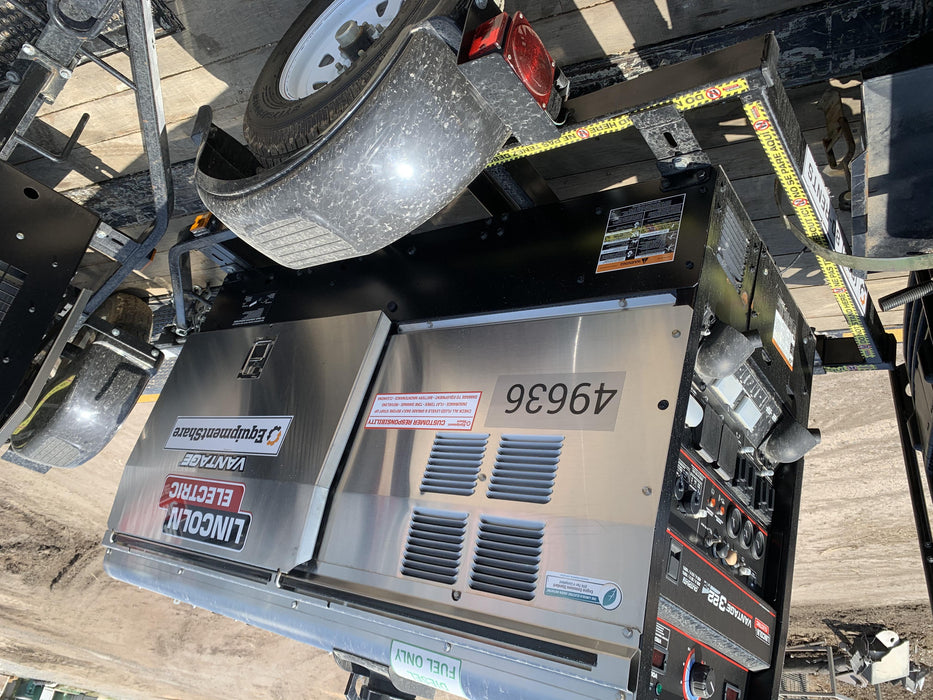 2019 Lincoln Electric Vantage 322 Ready-Pak 3, Two Wheel Trailer, Fender and Light Kit, Cable Rack