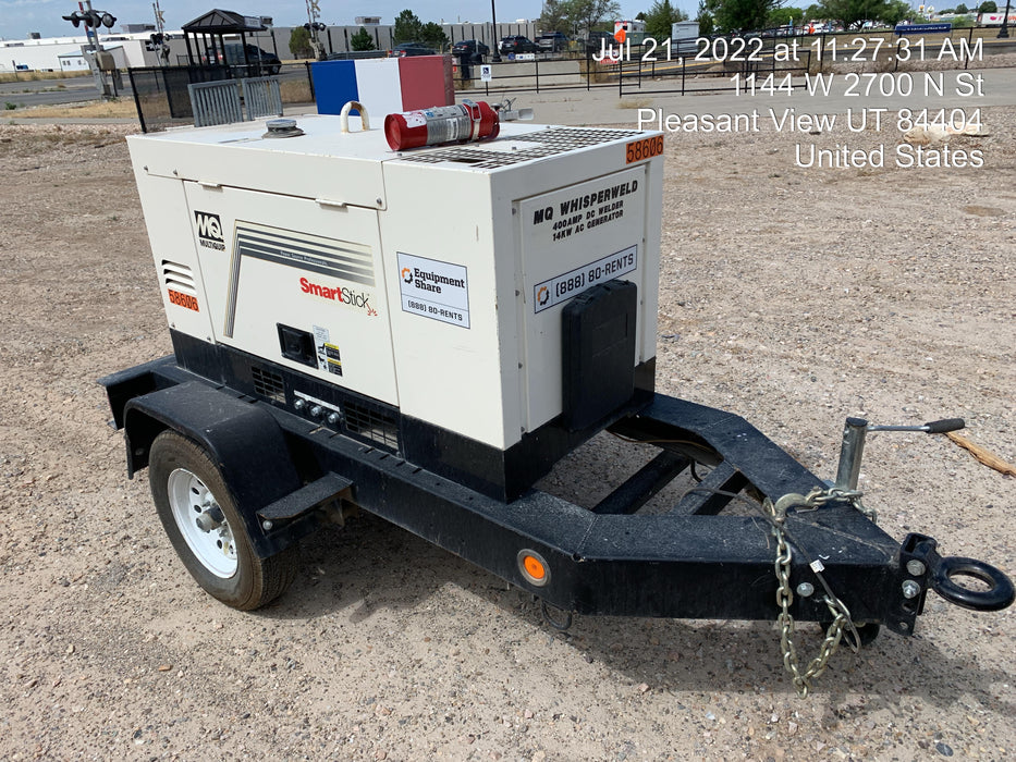 2020 Multiquip DLW400ESA4 400 amp Welder, 14kW, 120/240V, T4F Kubota, Trailer