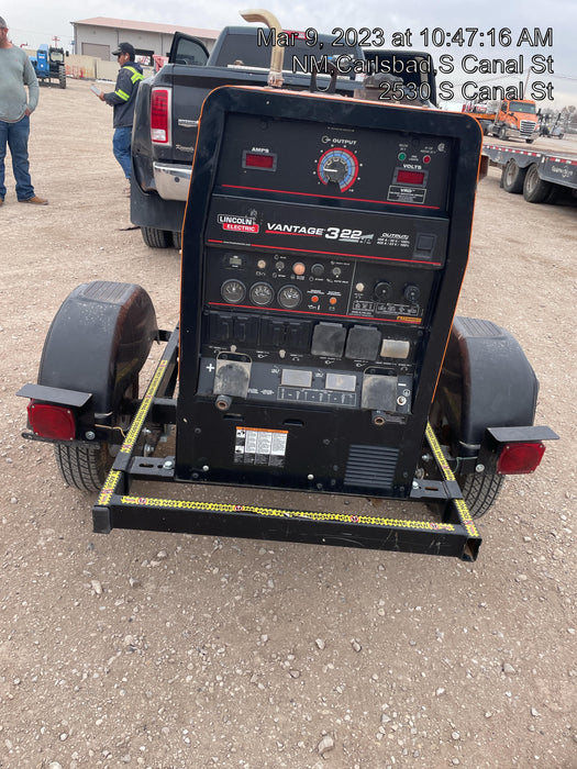 2021 Lincoln Electric Vantage 322 Vantage 322 Ready Pak 3 w/ Telematics & Decals, ORANGE (includes trailer, cable rack, fender light kit)