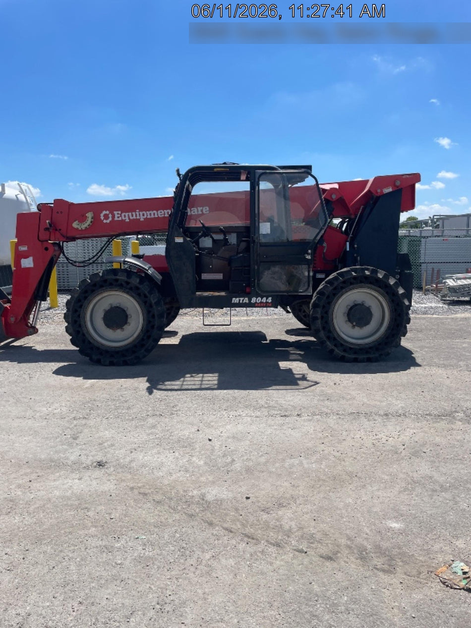 2019 Manitou MTA8044 74hp T4F, Cab/Heat/Air, Cab and Boom LED work lights, Auxiliary Hydraulics, Solid Tires, Amber strobe, Lift Hook 66" Carriage, 60" Forks