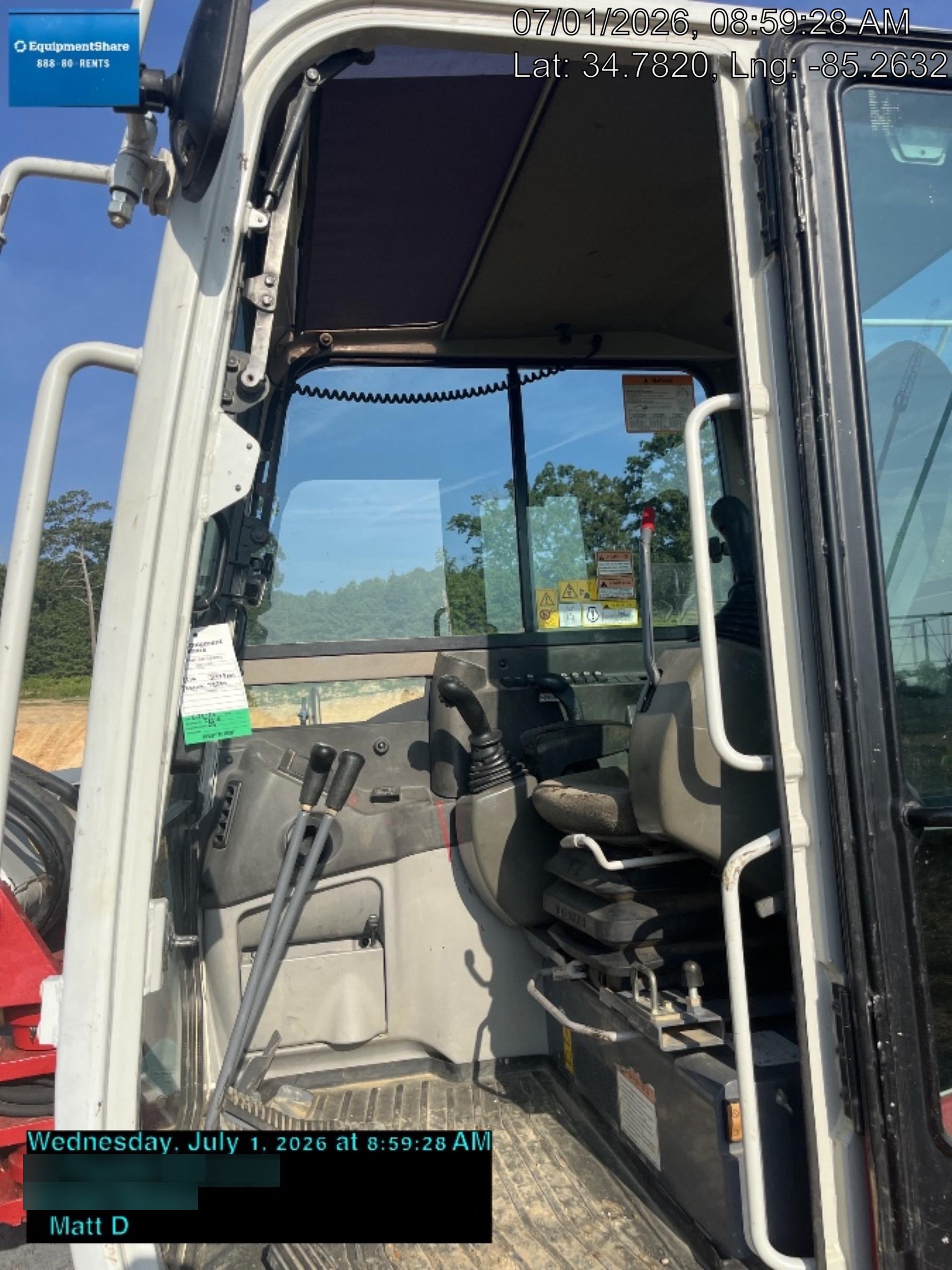 2019 Takeuchi TB290 Takeuchi TB290 Cab/Heat/AC w/Rubber Tracks, Auxiliary Hydraulics, Dozer Blade, Manual QC, 18/24/36" Buckets, Hydraulic Thumb Installed