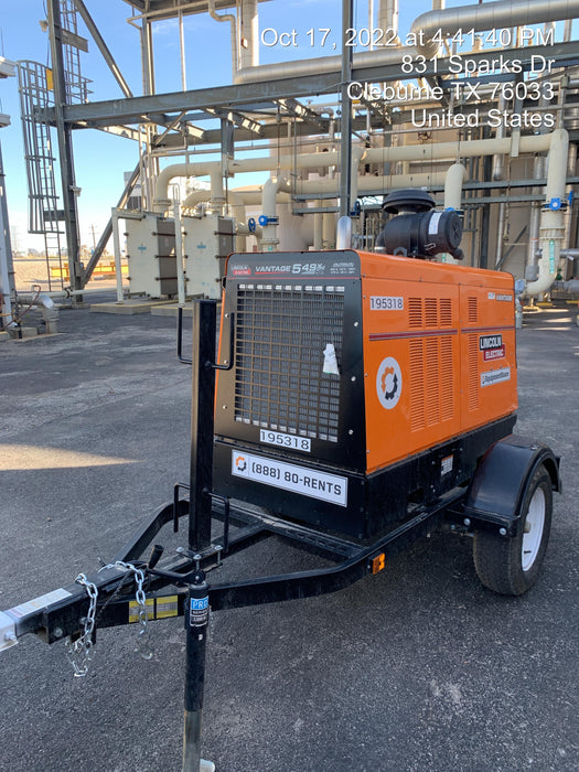2021 Lincoln Electric Vantage 549X Ready Pak 3, ORANGE (includes trailer, cable rack, fender light kit)