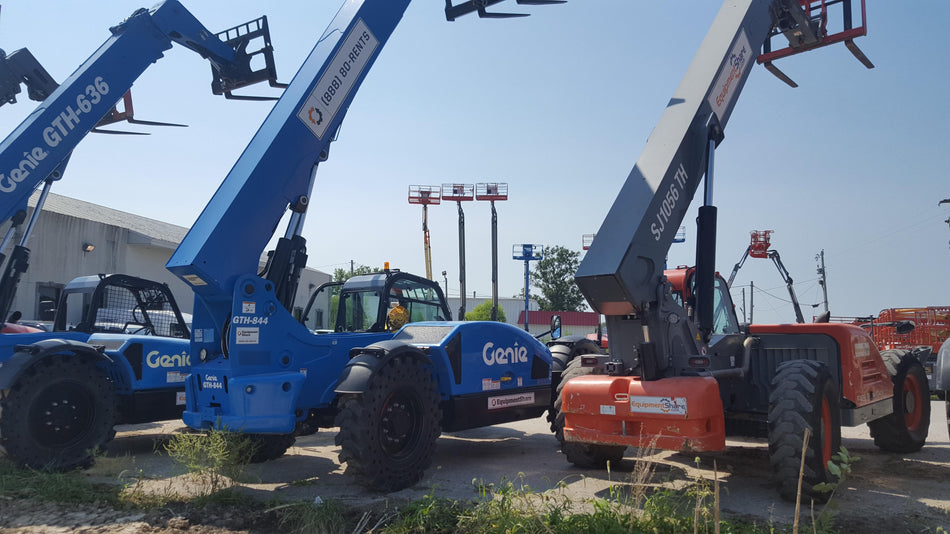 2019 Genie GTH-844 Cab/Heat/AC, Solid RT Tires, LED Work Lights, Beacon 60" QA Carriage, 48" Forks