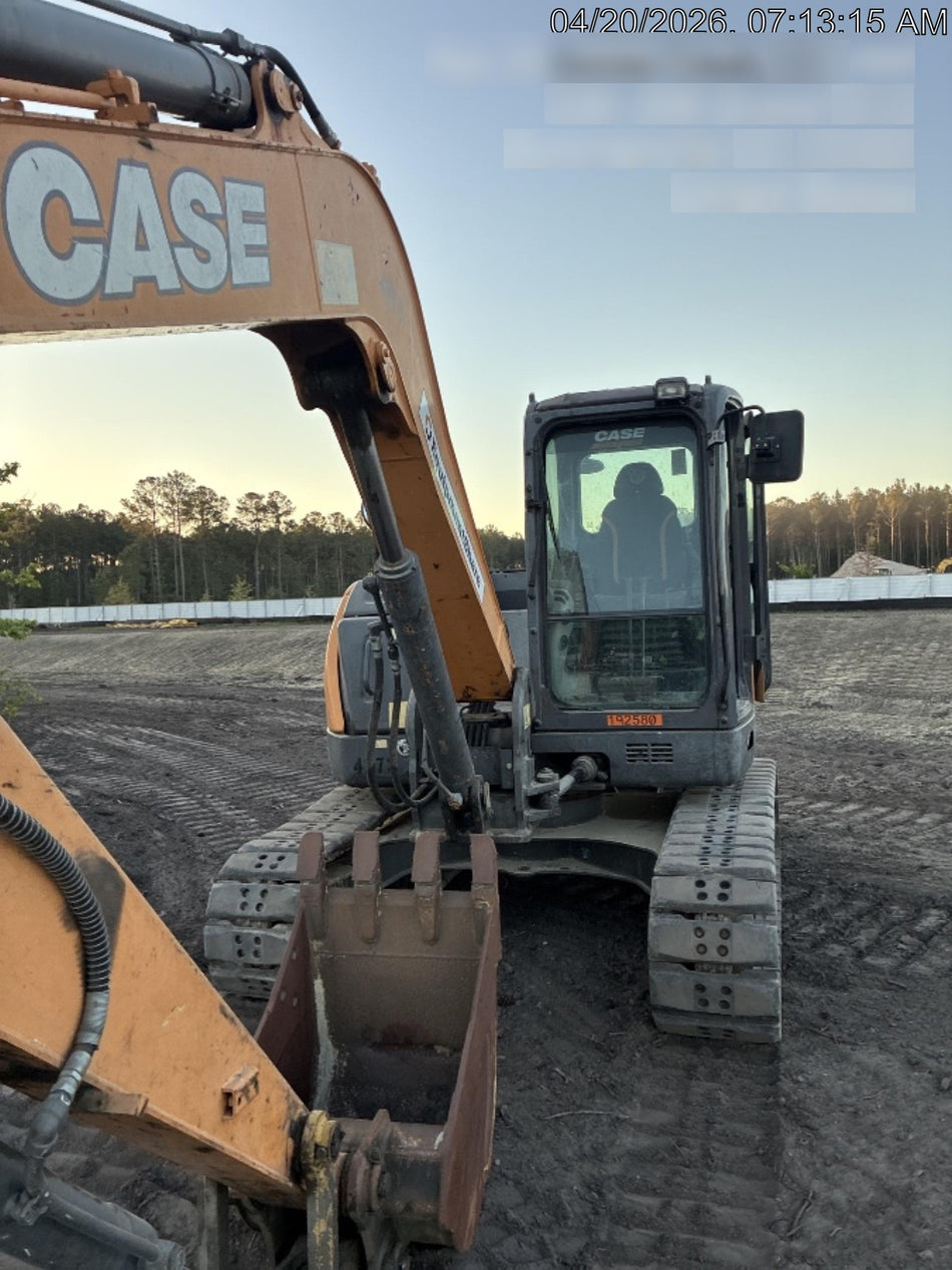 2018 Case CX80C CLOSED CAB, A/C, RUBBER TRACKS PADS, 7'-2" ARM