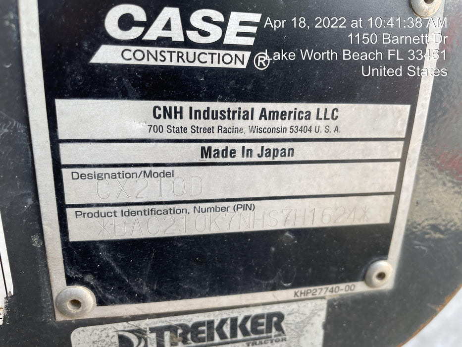 2017 CASE CX210D
