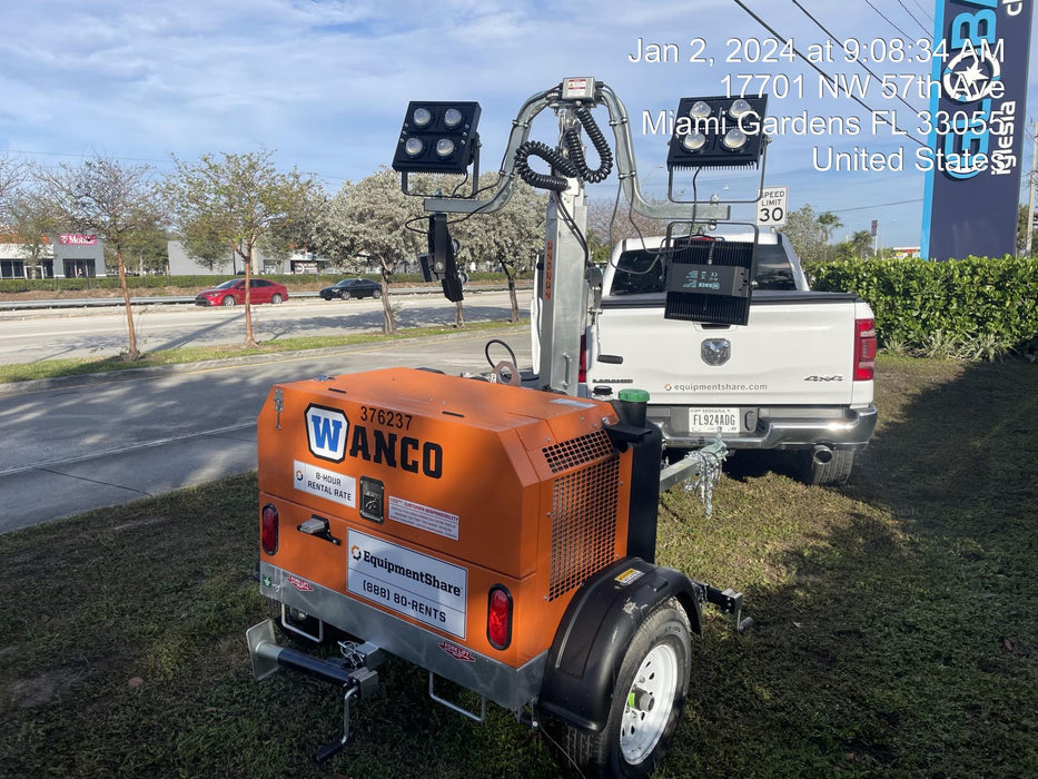 2023 Wanco WLTT-4MM4K Diesel, Deep Sea Controller, Shore Power Plug, Auto Start, (4) 350W LED Floodlights, 4kW Generator, 60 Gal Fuel Tank, 2" Ball, T3