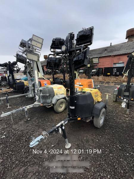 2022 Allmand NLV3GR (4) LED Light Fixture 350W, 23' Vertical Mast, 3kW Prime, Towable, Deep Sea L401, Leveling Jacks, Yanmar T4F 5.8hp