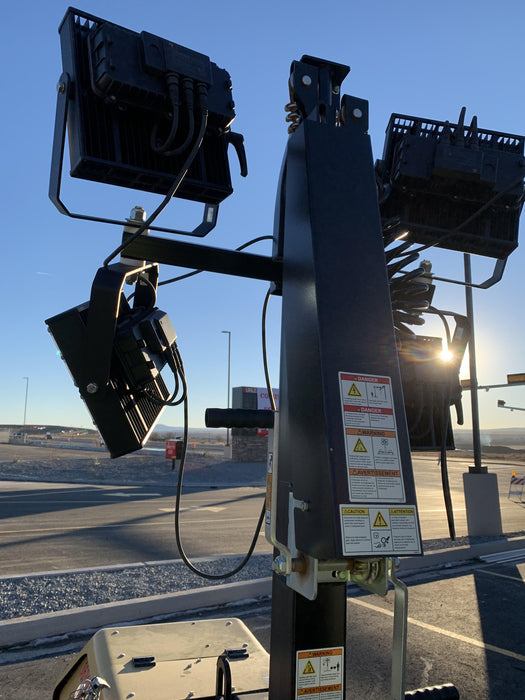 2021 Allmand NLV3GR (4) LED Light Fixture 350W, 23' Vertical Mast, 3kW Prime, Towable, Deep Sea L401, Leveling Jacks, Yanmar T4F 5.8hp