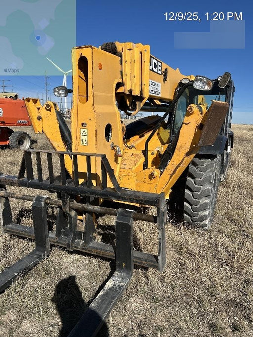 2019 JCB 512-56 Enclosed Cab, 74 HP, Solid Tires, Worklights, Beacon, Aux Hydraulics, Lifting Eye 60" Carriage/60" Forks
