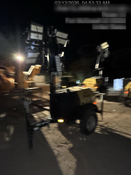 2022 Allmand NLV3GR (4) LED Light Fixture 350W, 23' Vertical Mast, 3kW Prime, Towable, ES Decals, T3