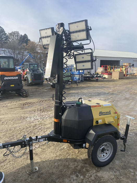 2022 Allmand NLV3GR (4) LED Light Fixture 350W, 23' Vertical Mast, 3kW Prime, Towable, ES Decals, T3