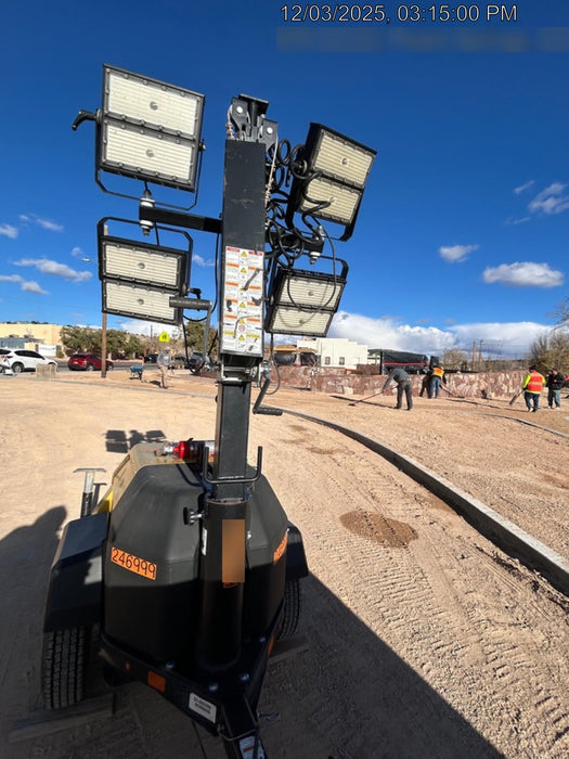 2022 Allmand NLV3GR (4) LED Light Fixture 350W, 23' Vertical Mast, 3kW Prime, Towable, ES Decals, T3