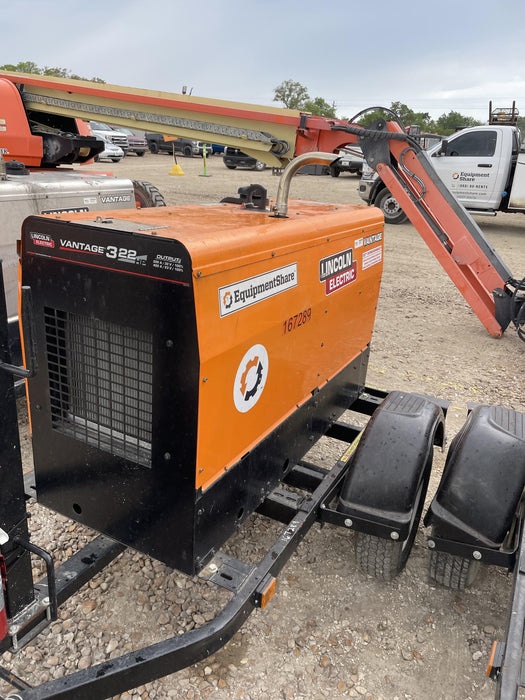 2021 Lincoln Electric Vantage 322 Vantage 322 Ready Pak 3 w/ Decals, ORANGE (includes trailer, cable rack, fender light kit) NO Telematics