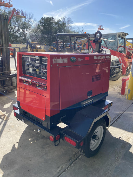 2022 Shindaiwa DGW400MDL Kubota D902 Engine, 23 HP, Dual Op Welder, Wire, Arc, Droop Stick, Tig, and CC Stick Functionality, Simulphase, 3 Phase and 1 Phase Gen Output, Single Axle NB Trlr, Slr Trckl Chrg 12V 12W, Fire Ext