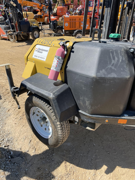 2021 Allmand NLV3GR (4) LED Light Fixture 350W, 23' Vertical Mast, 3kW Prime, Towable, Deep Sea L401, Leveling Jacks, Yanmar T4F 5.8hp