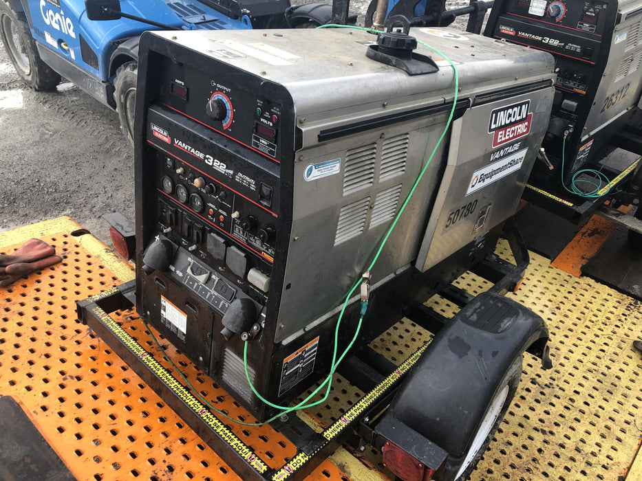 2019 Lincoln Electric Vantage 322 Welder Ready-Pak 3, Two wheel trailer, Fender and Light kit, Cable Rack