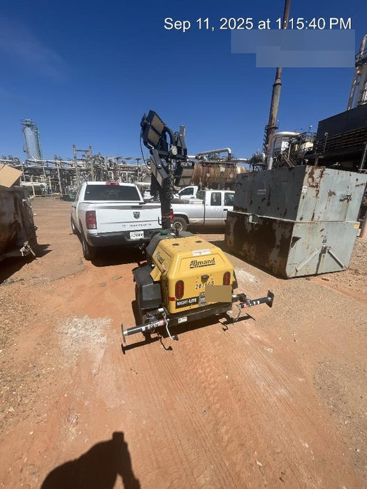 2022 Allmand NLV3GR (4) LED Light Fixture 350W, 23' Vertical Mast, 3kW Prime, Towable, Deep Sea L401, Leveling Jacks, Yanmar T4F 5.8hp