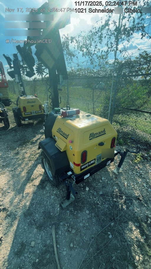 2022 Allmand NLV3GR (4) LED Light Fixture 350W, 23' Vertical Mast, 3kW Prime, Towable, ES Decals, T3