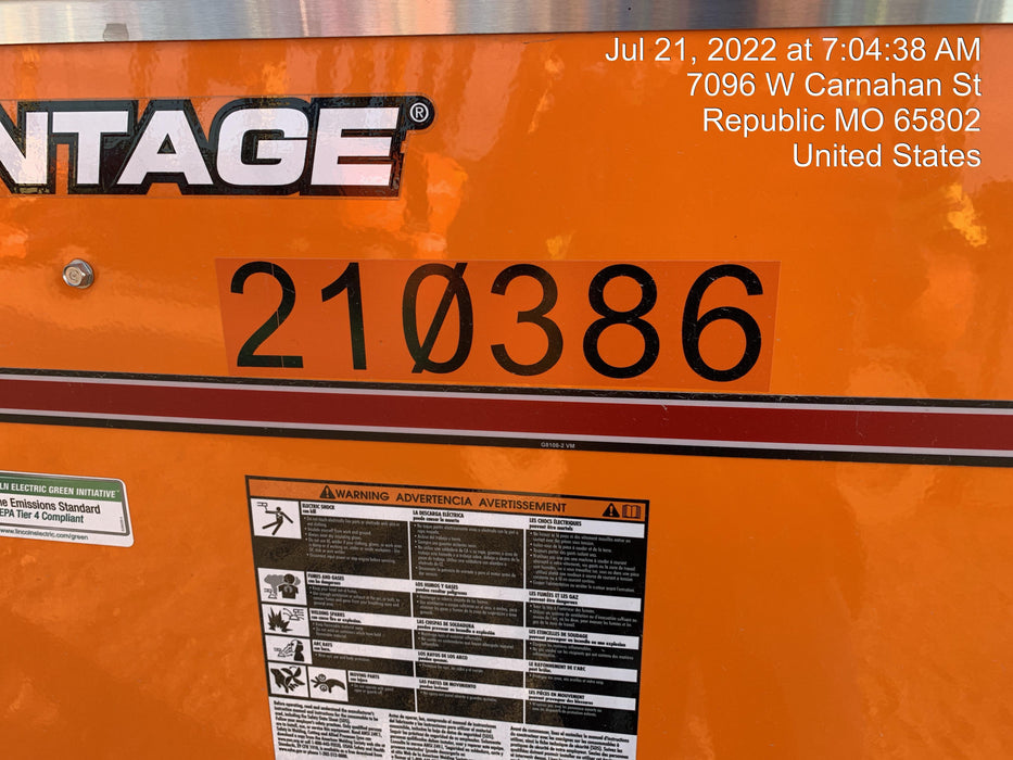 2022 Lincoln Electric Vantage 549X VANTAGE 549X READY-PAK 3