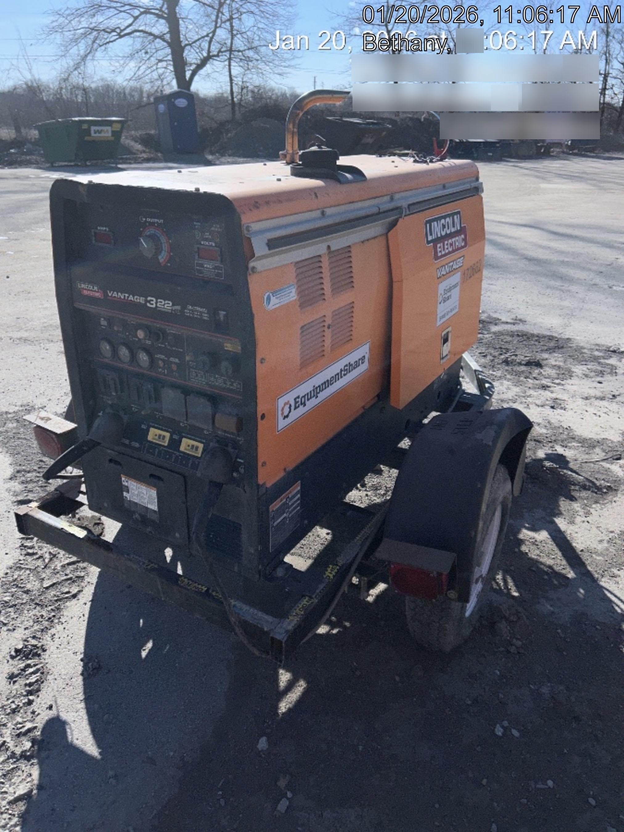 2021 Lincoln Electric Vantage 322 Vantage 322 Ready Pak 3 w/ Decals, ORANGE (includes trailer, cable rack, fender light kit) NO Telematics