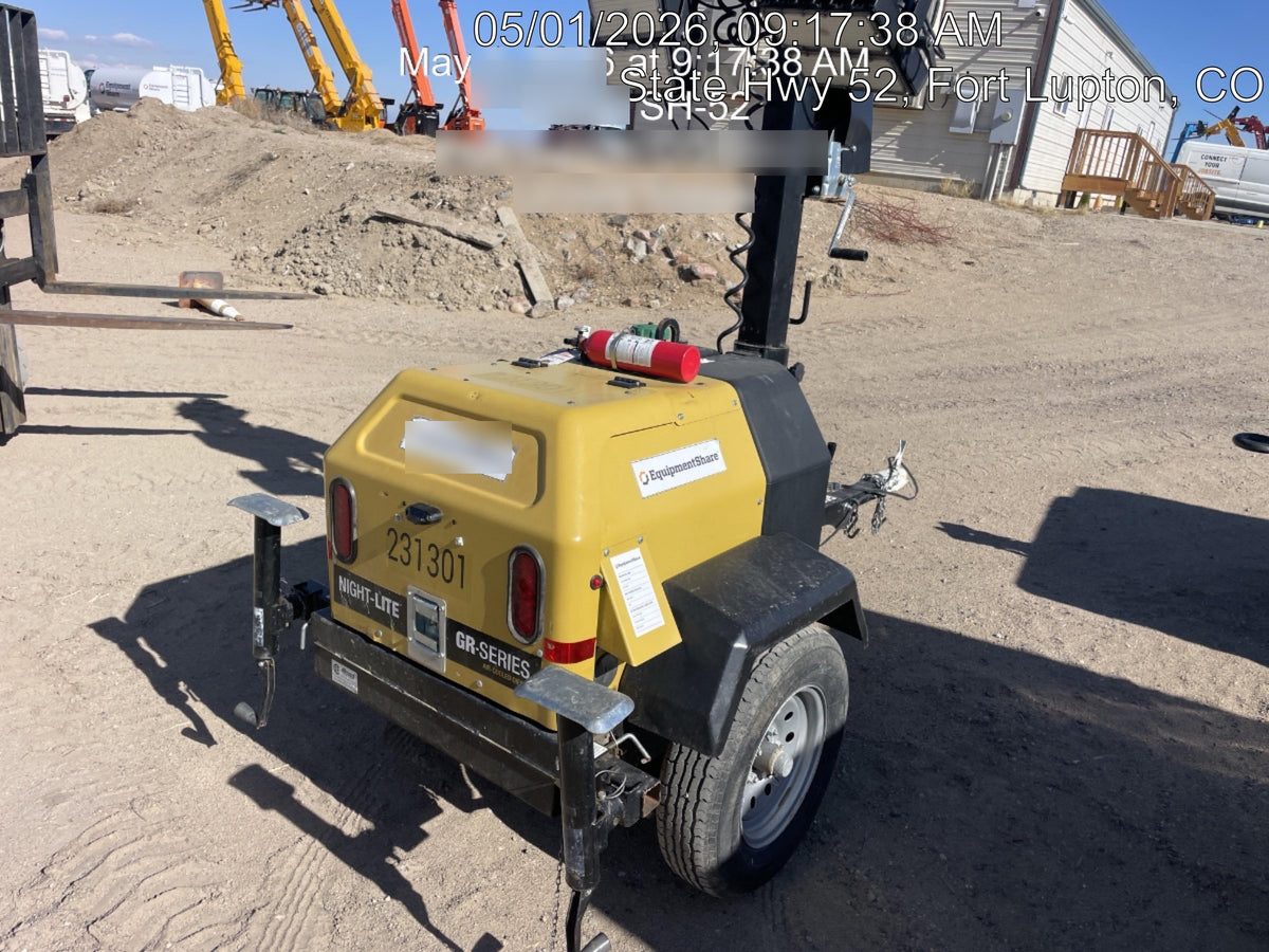 2022 Allmand NLV3GR (4) LED Light Fixture 350W, 23' Vertical Mast, 3kW Prime, Towable, Deep Sea L401, Leveling Jacks, Yanmar T4F 5.8hp